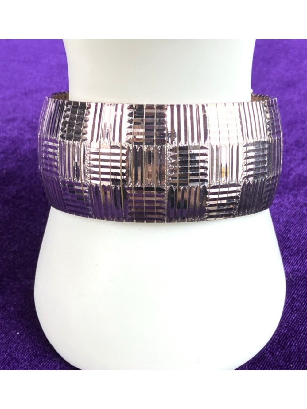 32 G Italy Sterling 925 Smooth Flex Basket Weave Bracelet Thick